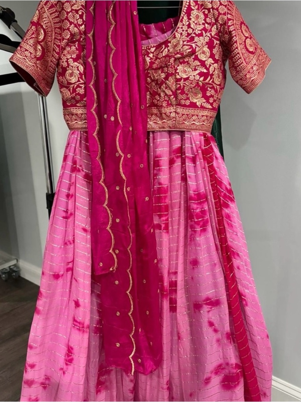 Embroidered Pink & Fuchsia Lehenga Set